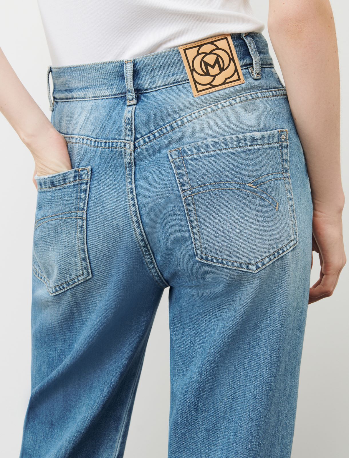 Jeans mit weitem Bein - Jeansblau - Marella - 5