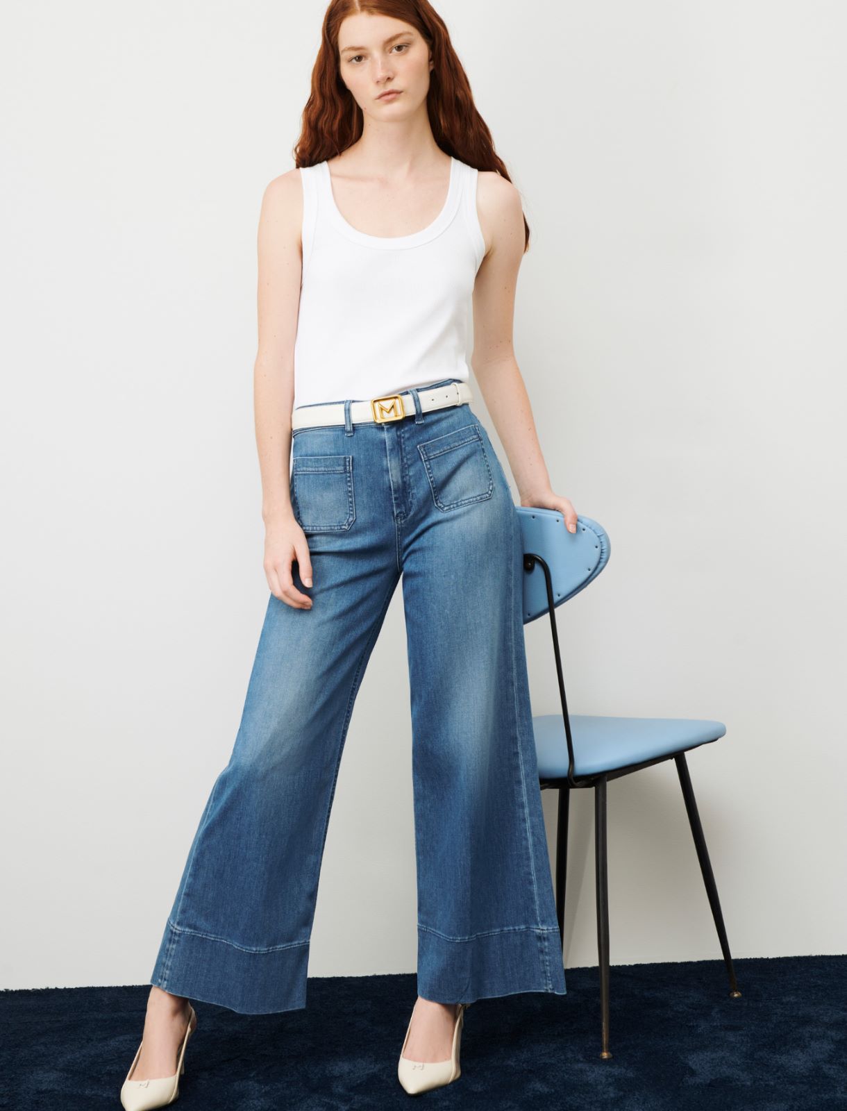 Jeans mit weitem Bein - Jeansblau - Marella - 3