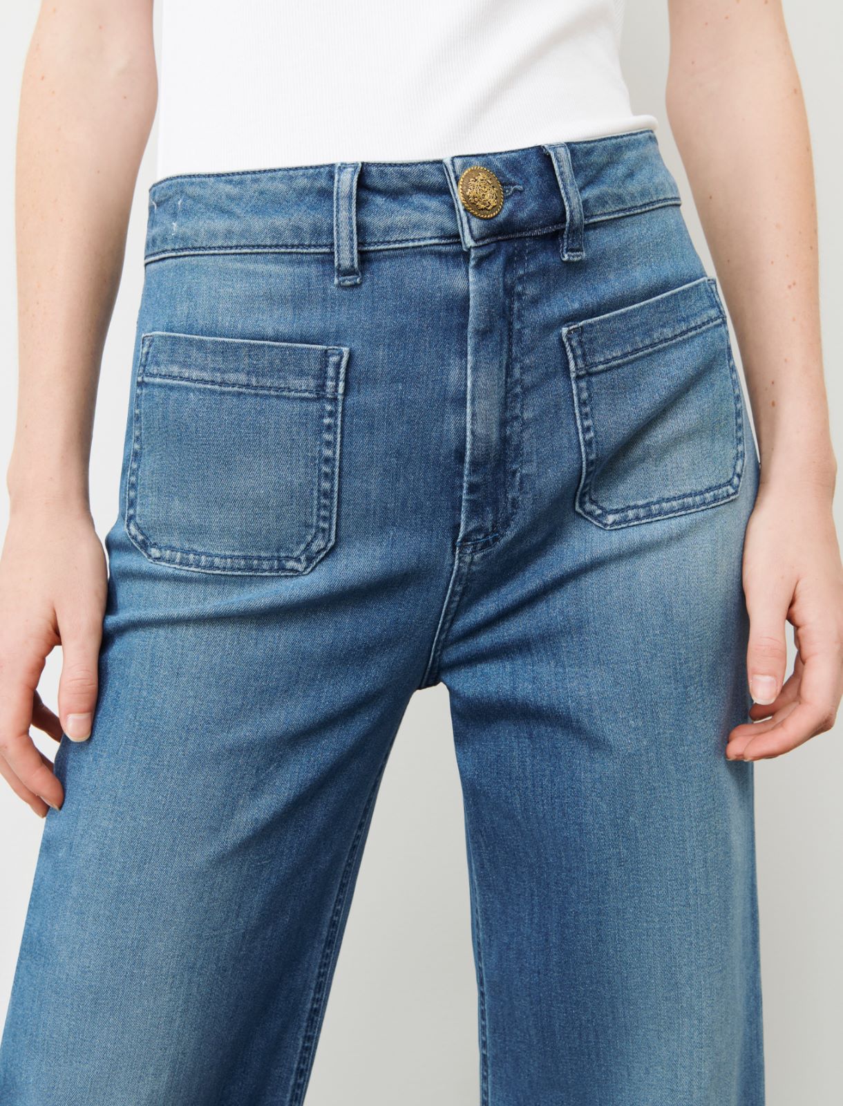 Jeans mit weitem Bein - Jeansblau - Marella - 4
