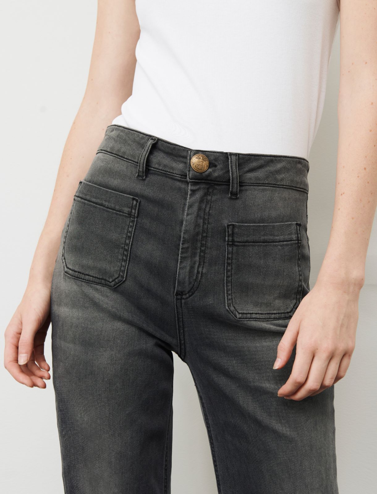 Jeans mit weitem Bein - Schwarz - Marella - 4