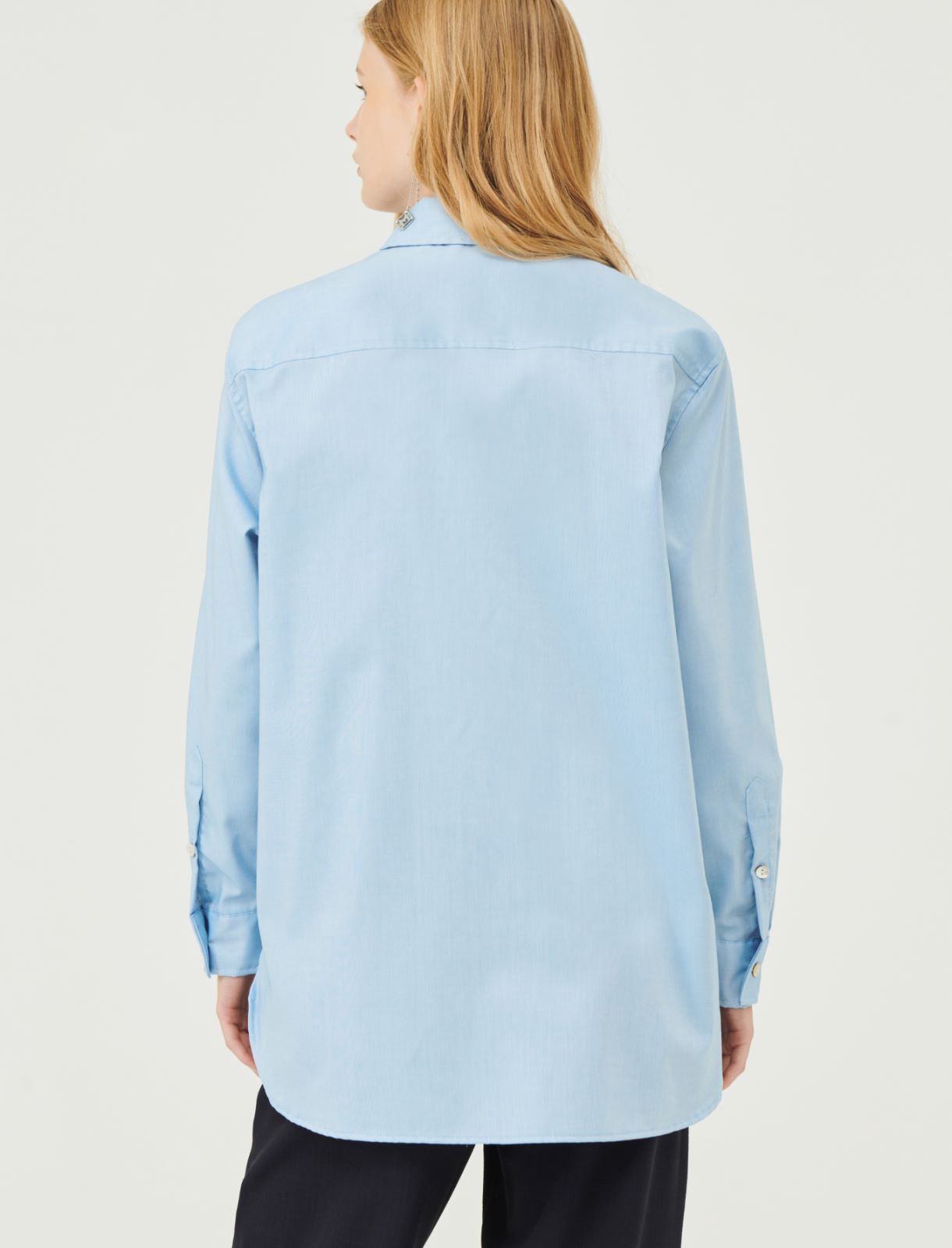 Embroidered shirt - Light blue - Marella - 2