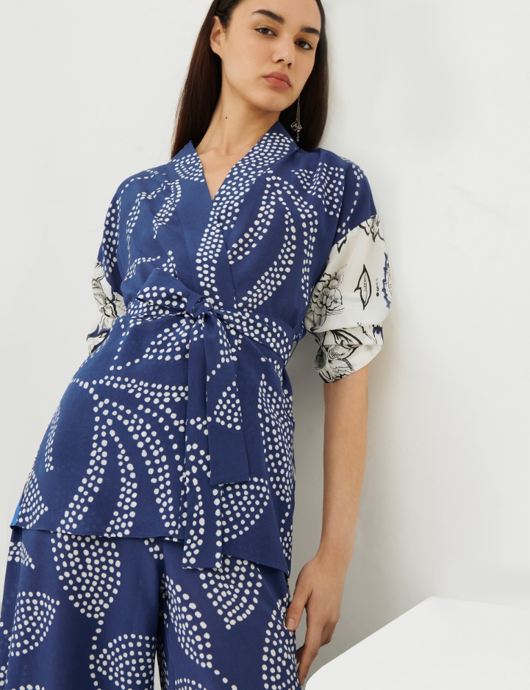 Kimono en soie - Bleuet - Marella