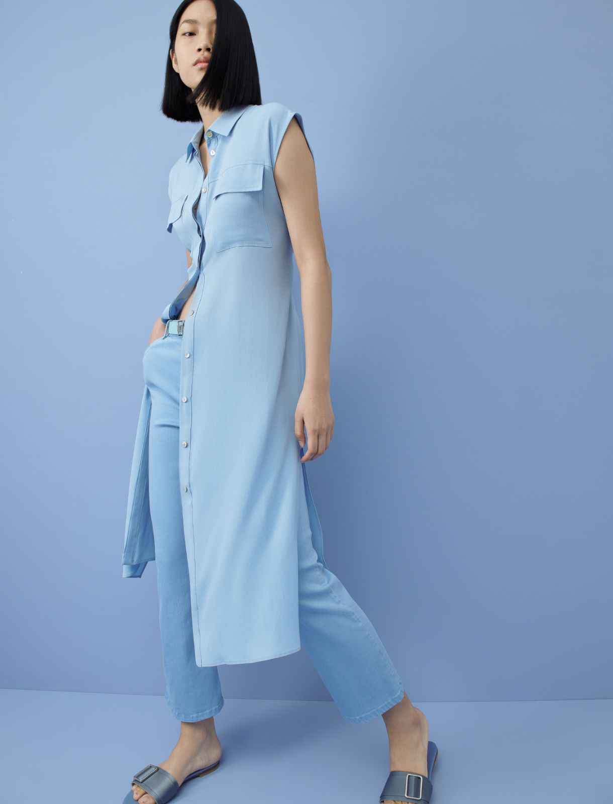 Sleeveless dress - Light blue - Marina Rinaldi - 3