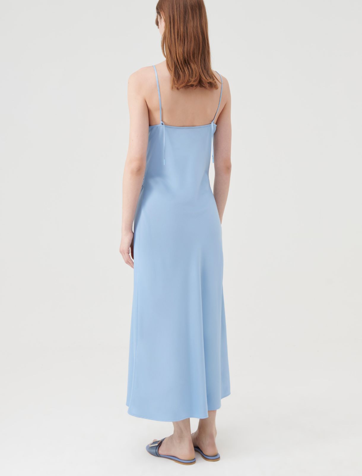 Satin slip dress - Light blue - Marella - 2