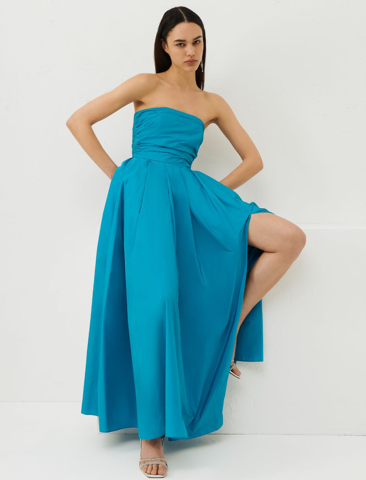 Taffeta dress - Turquoise - Marella - 3