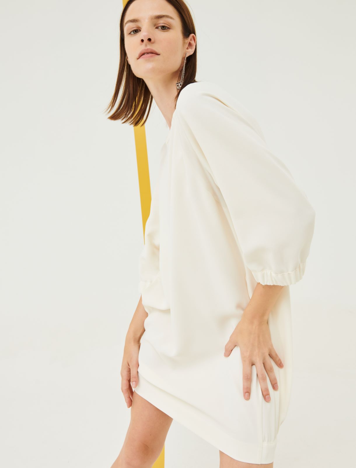 Crepe dress - Wool white - Marina Rinaldi - 3