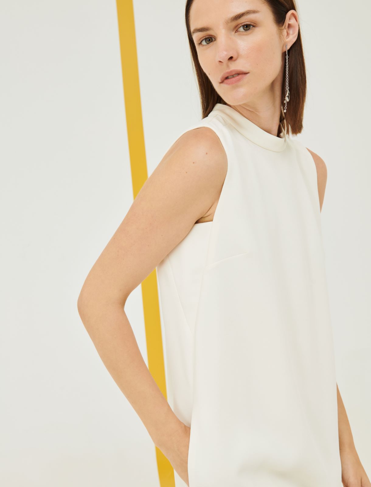 Crepe dress - Wool white - Marina Rinaldi - 4