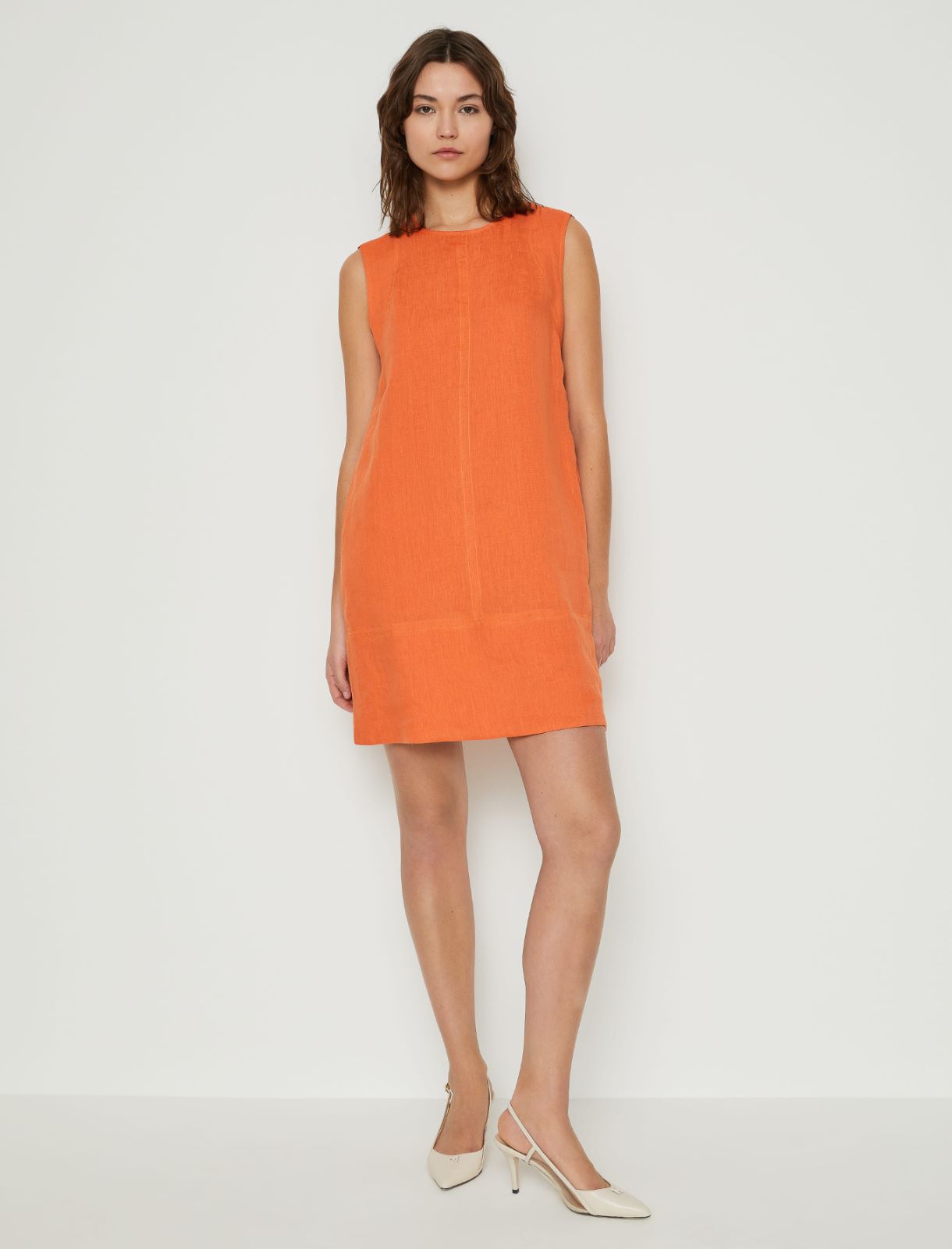 Linen dress - Orange - Marina Rinaldi