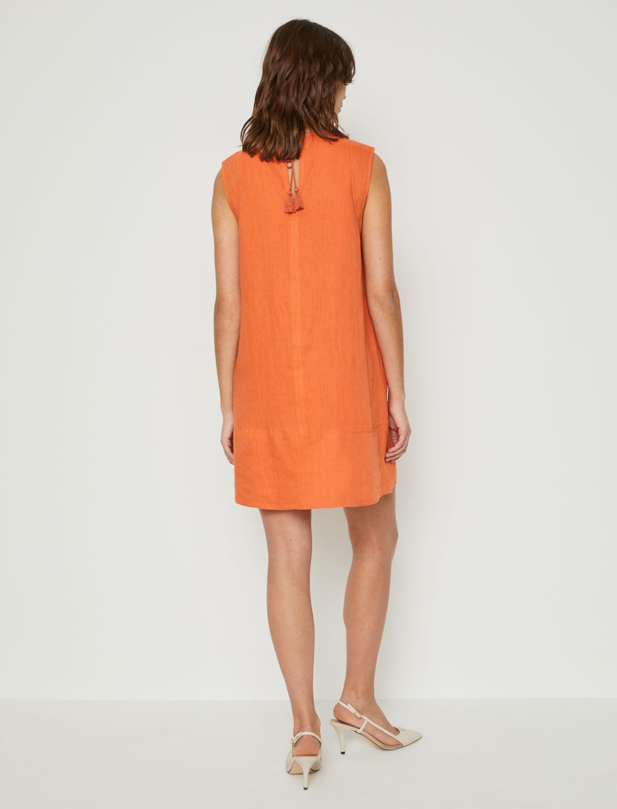 Linen dress - Orange - Marina Rinaldi - 2
