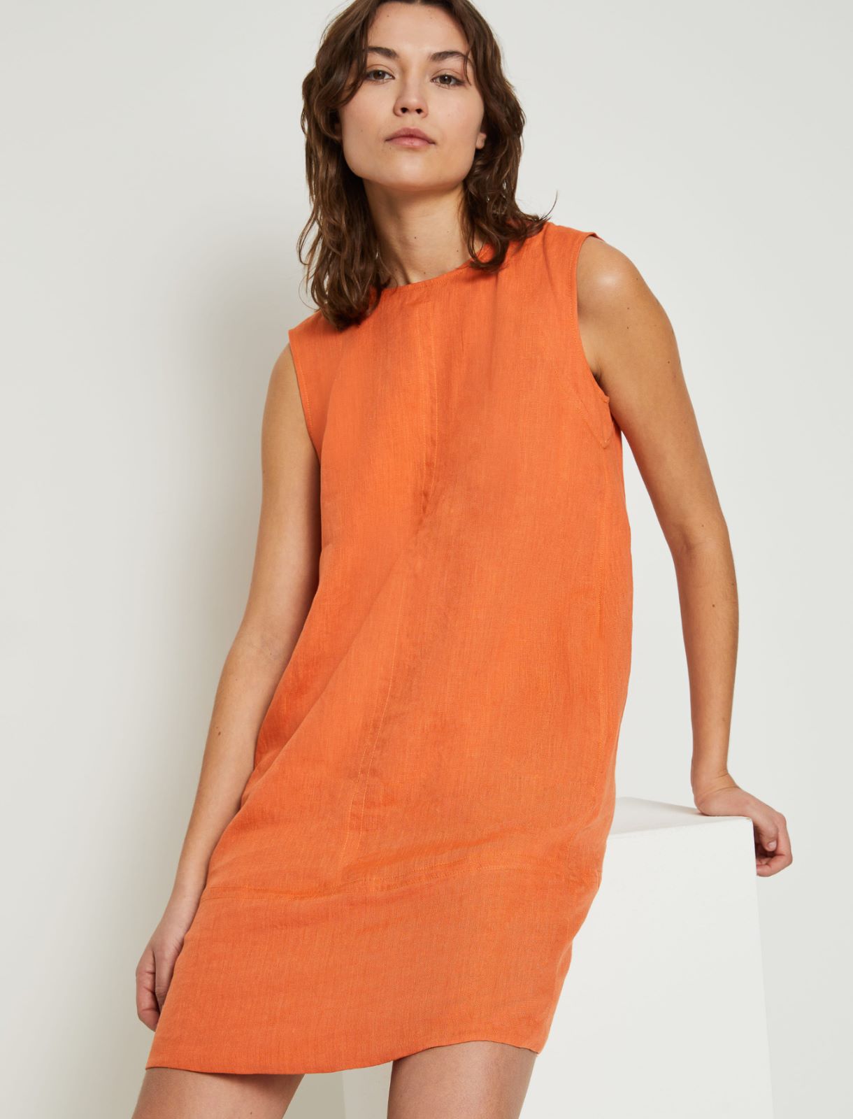 Linen dress - Orange - Marella - 3