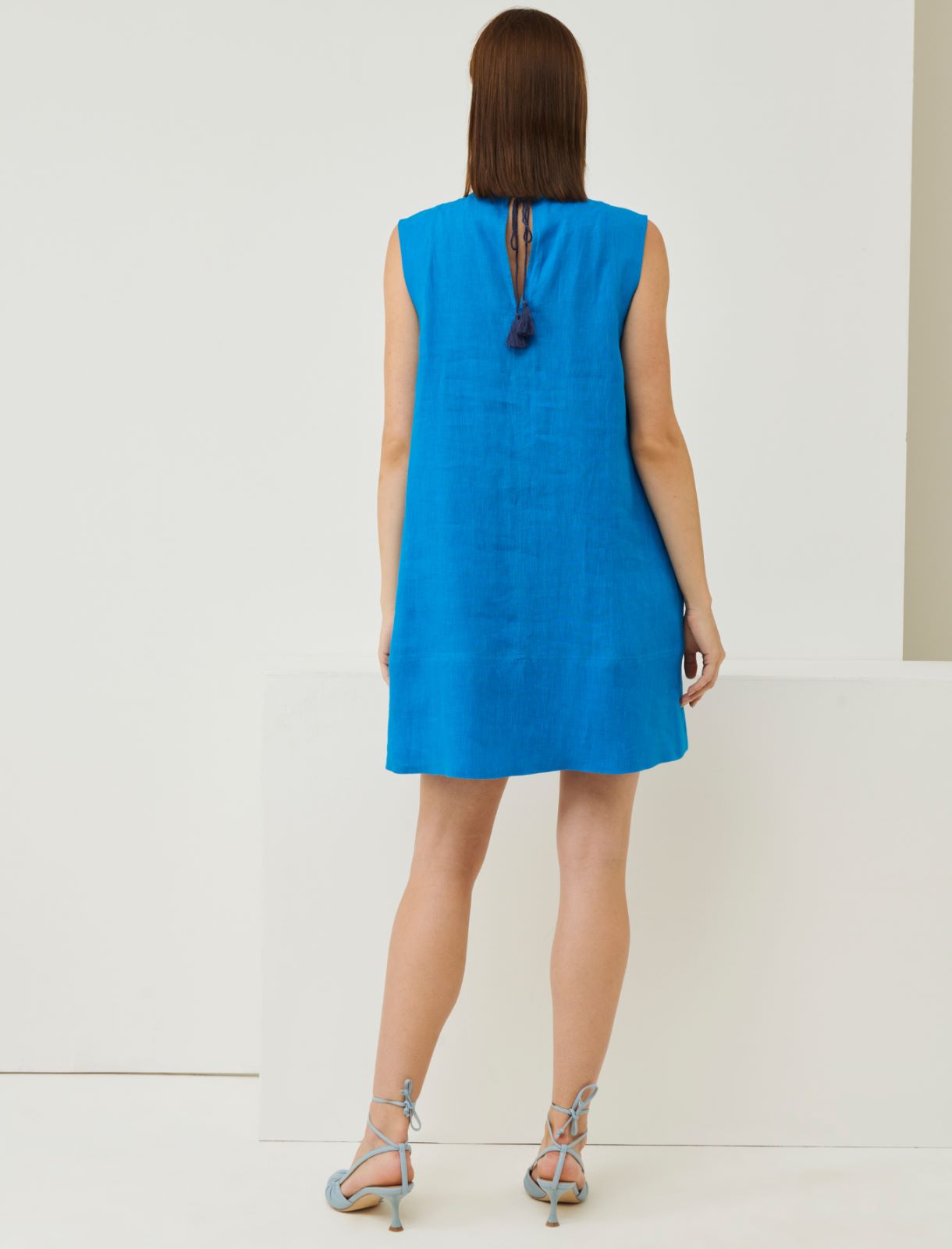 Linen dress - Deep blue - Marella - 3