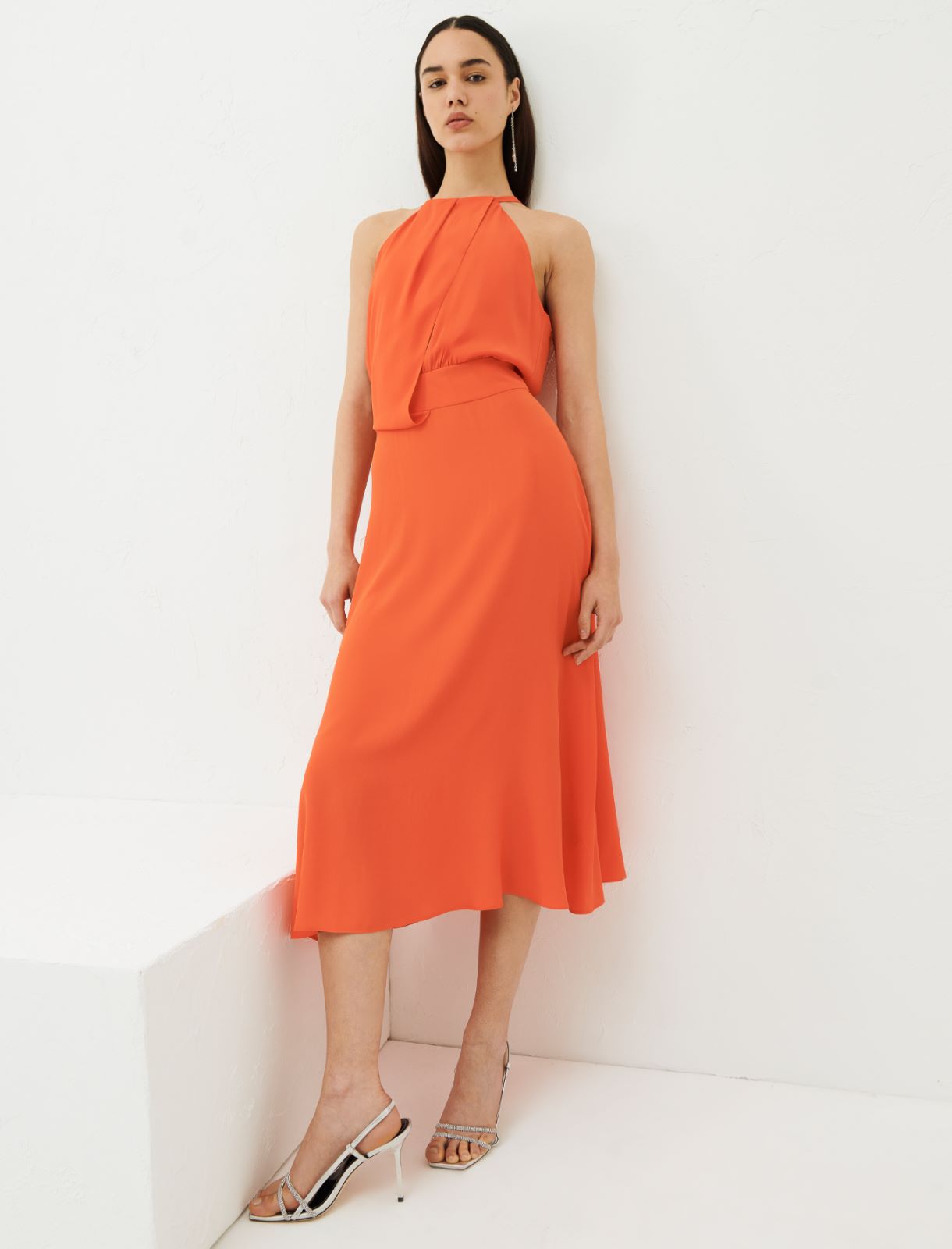 Vestido sin mangas - Naranja - Marella - 3