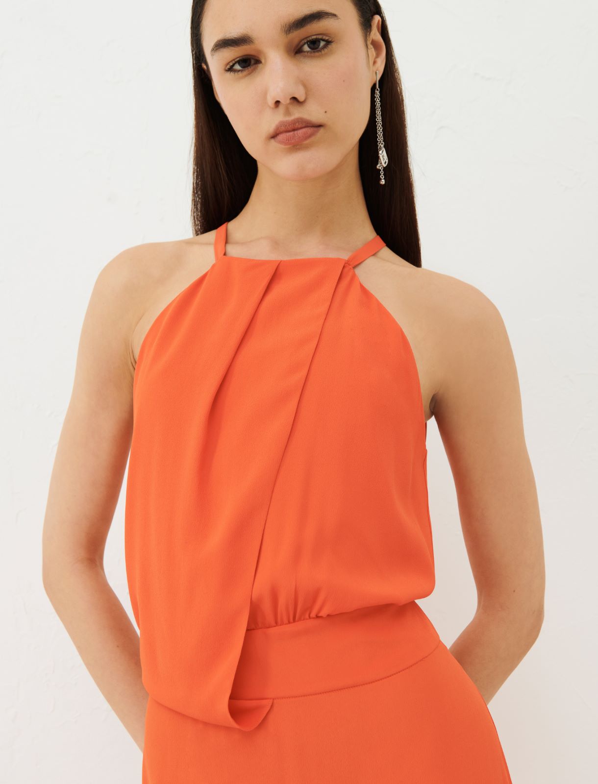 Sleeveless dress - Orange - Marella - 4