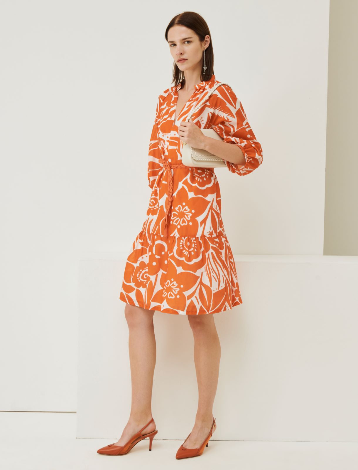 Flounce dress - Orange - Marina Rinaldi