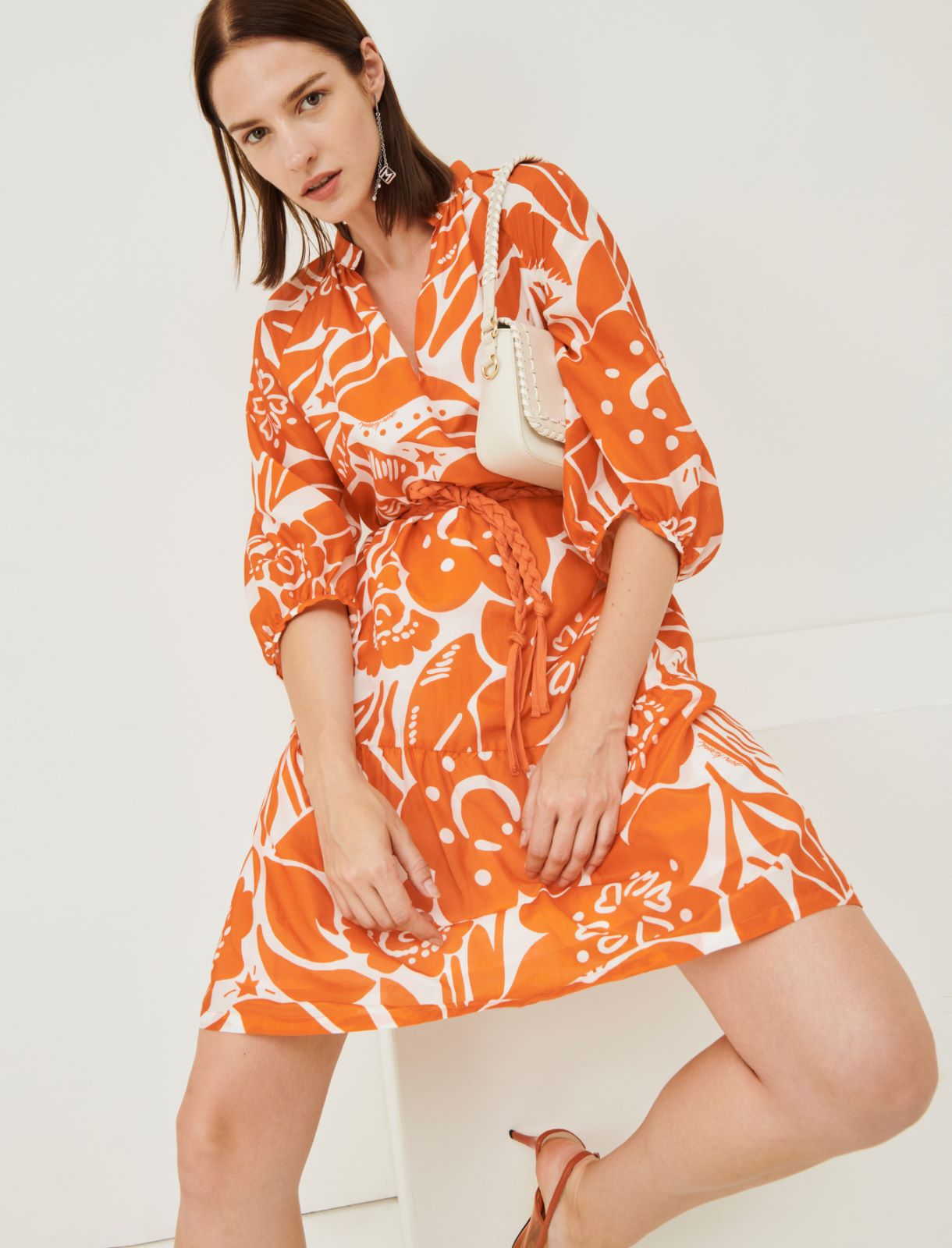 Flounce dress - Orange - Marina Rinaldi - 3