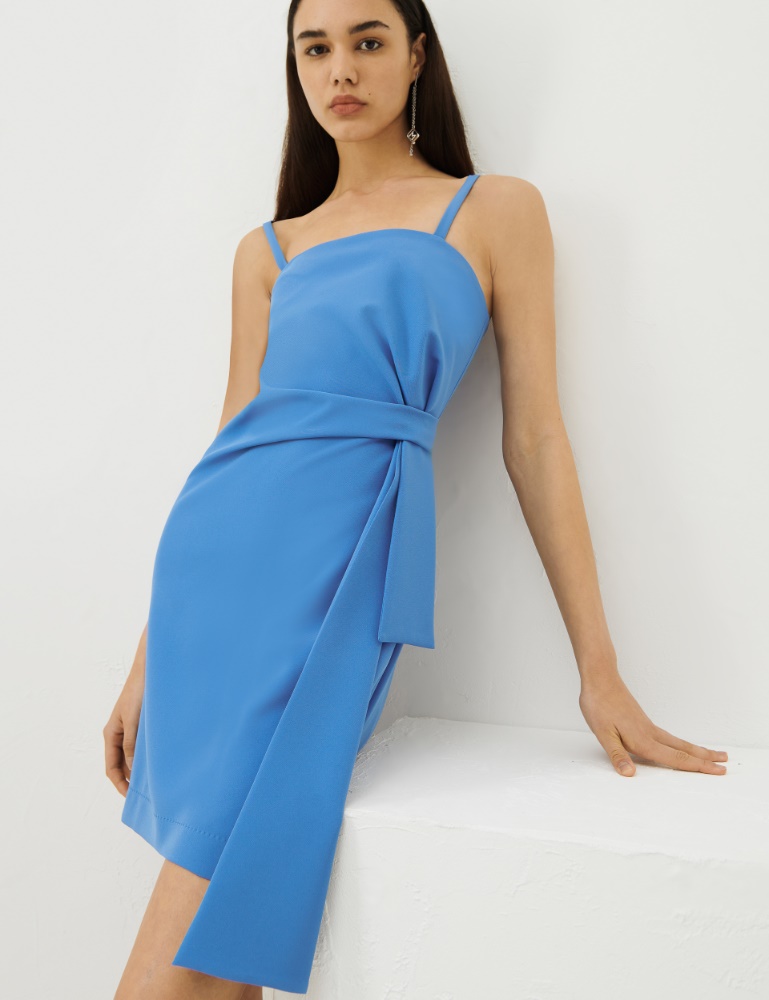 Tie-detail dress - Periwinkle blue - Marina Rinaldi