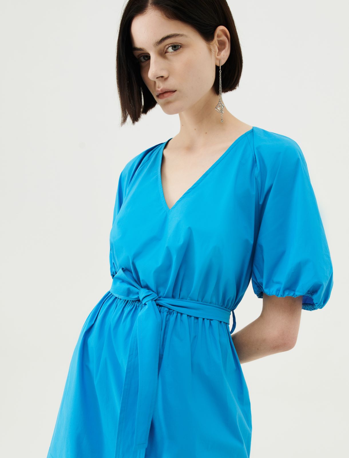 Poplin dress - Turquoise - Marella - 4