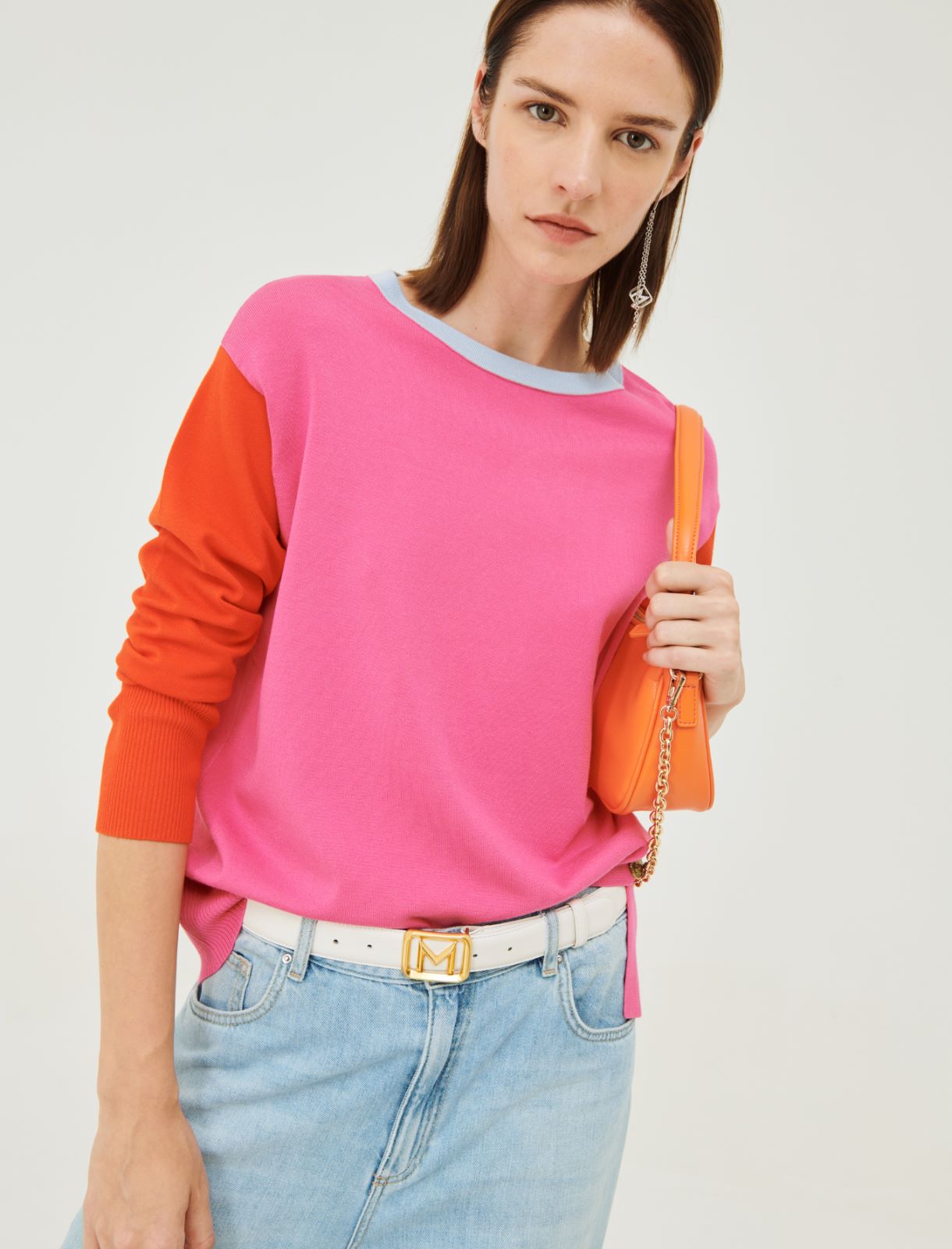 Stockinette-stitched sweater - Shocking pink - Marina Rinaldi - 3