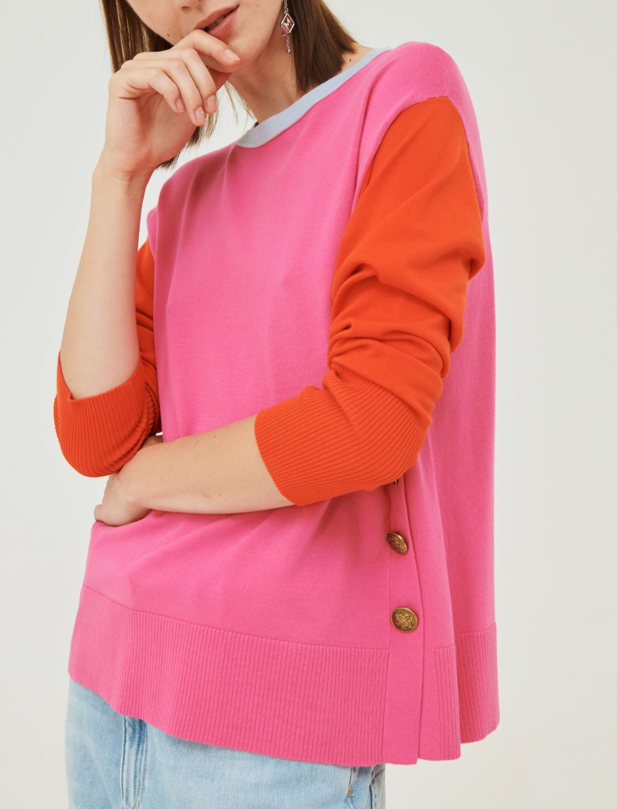 Stockinette-stitched sweater - Shocking pink - Marina Rinaldi - 4