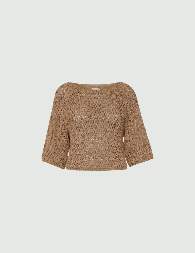 Skrócony sweter - Piaskowy - Marella - 2