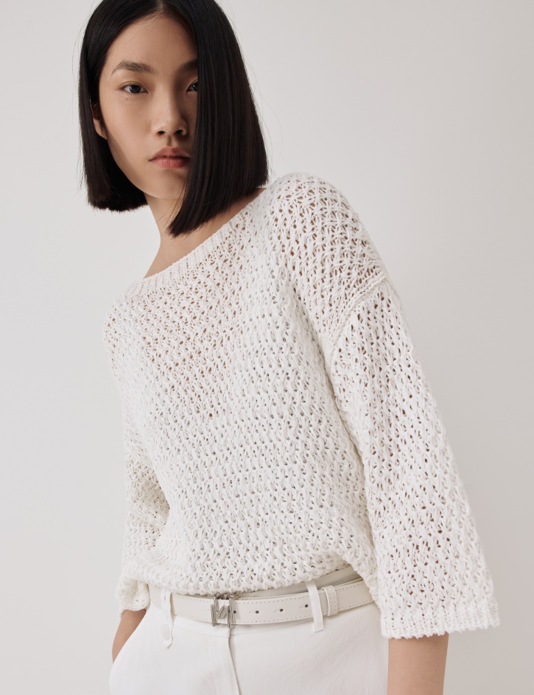 Ribbon sweater - White - Marella