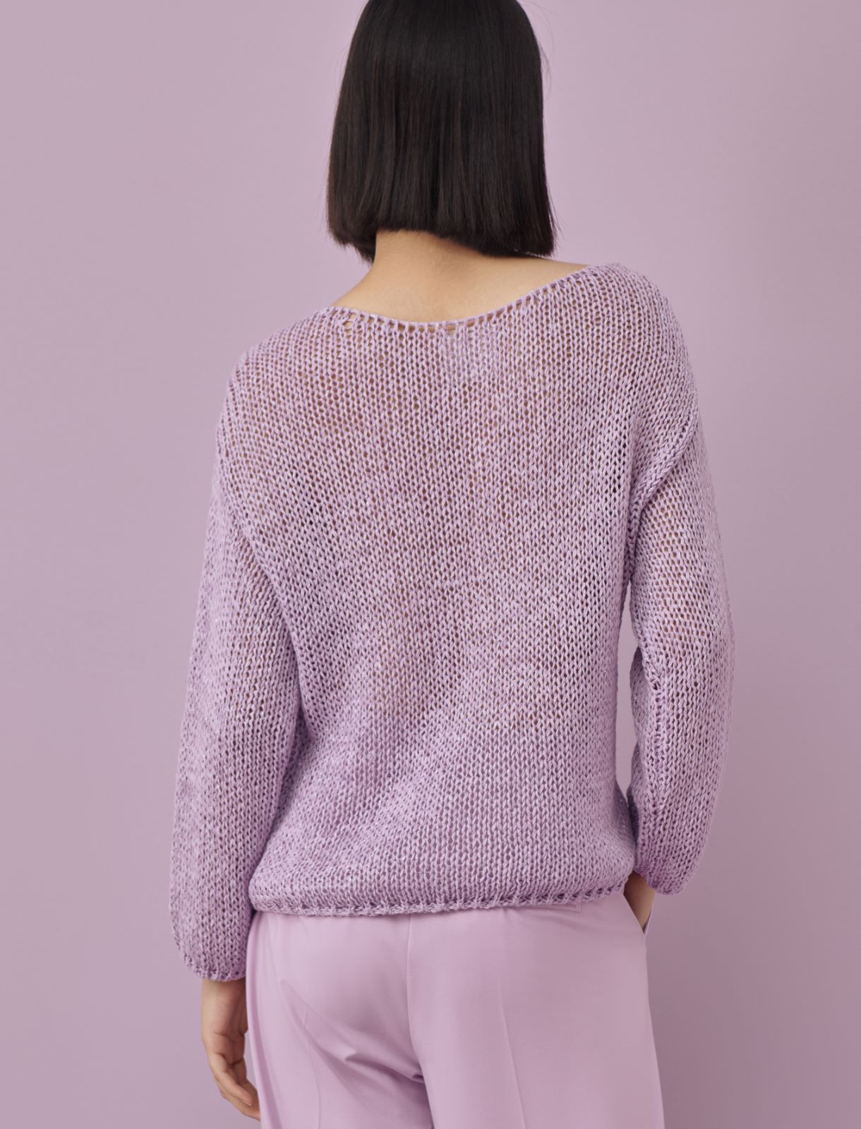 Ribbon sweater - Lilac - Marella - 2