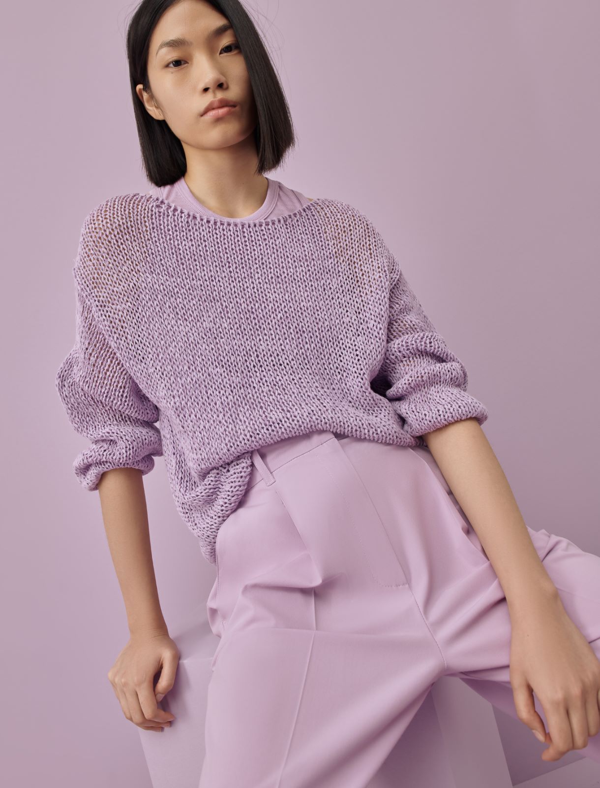 Ribbon sweater - Lilac - Marina Rinaldi - 3
