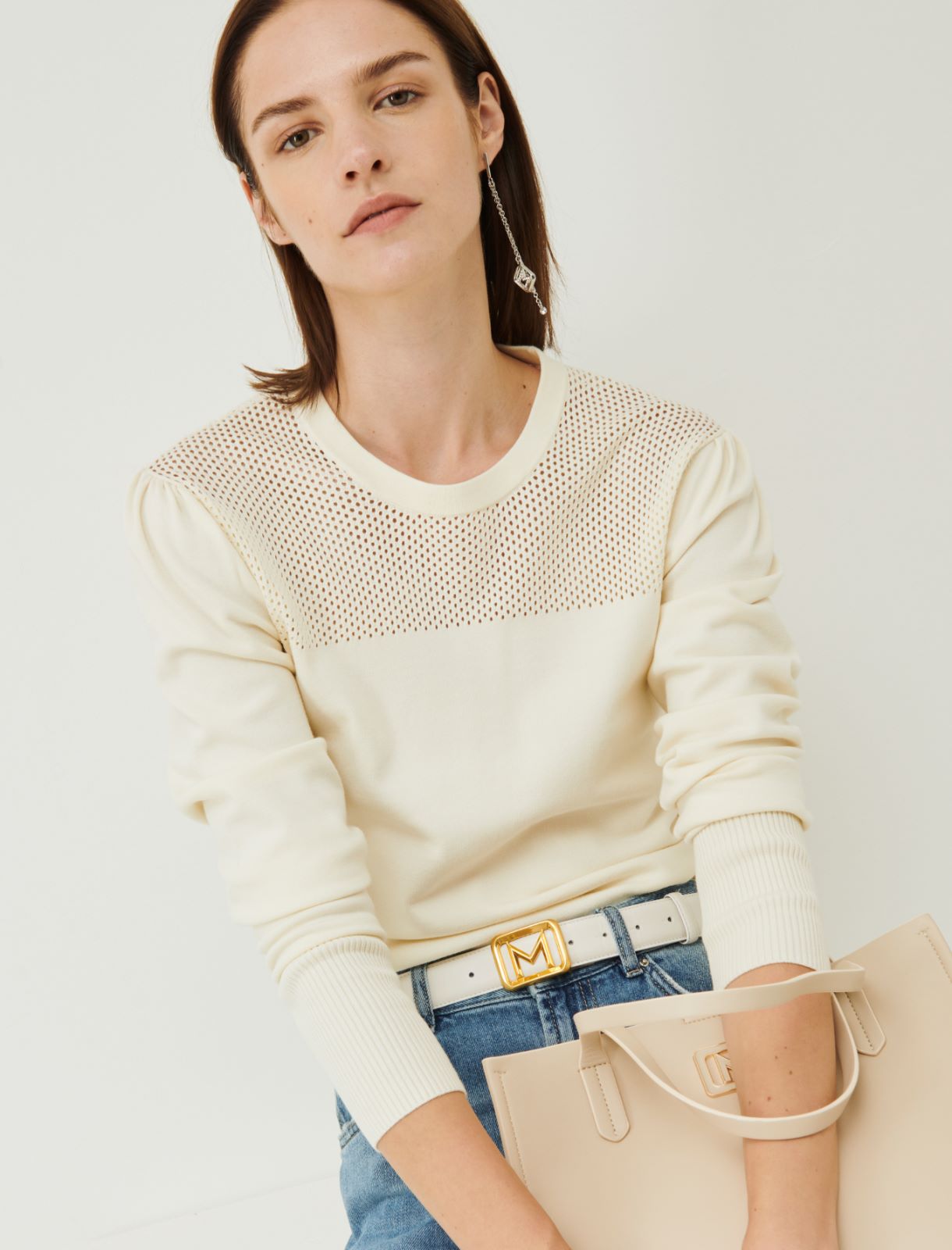 Crew-neck sweater - White - Marina Rinaldi - 3