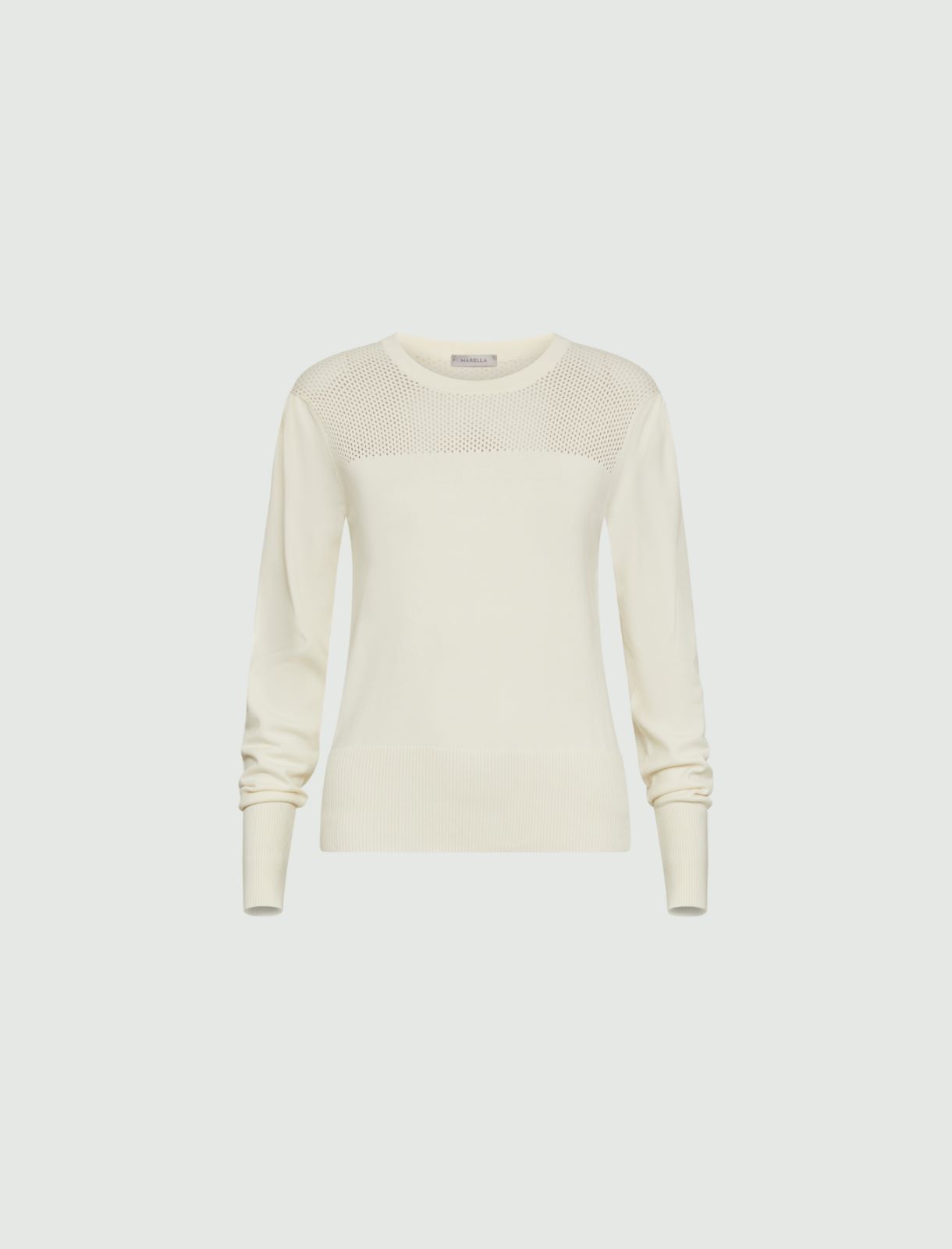 Crew-neck sweater - White - Marina Rinaldi - 5