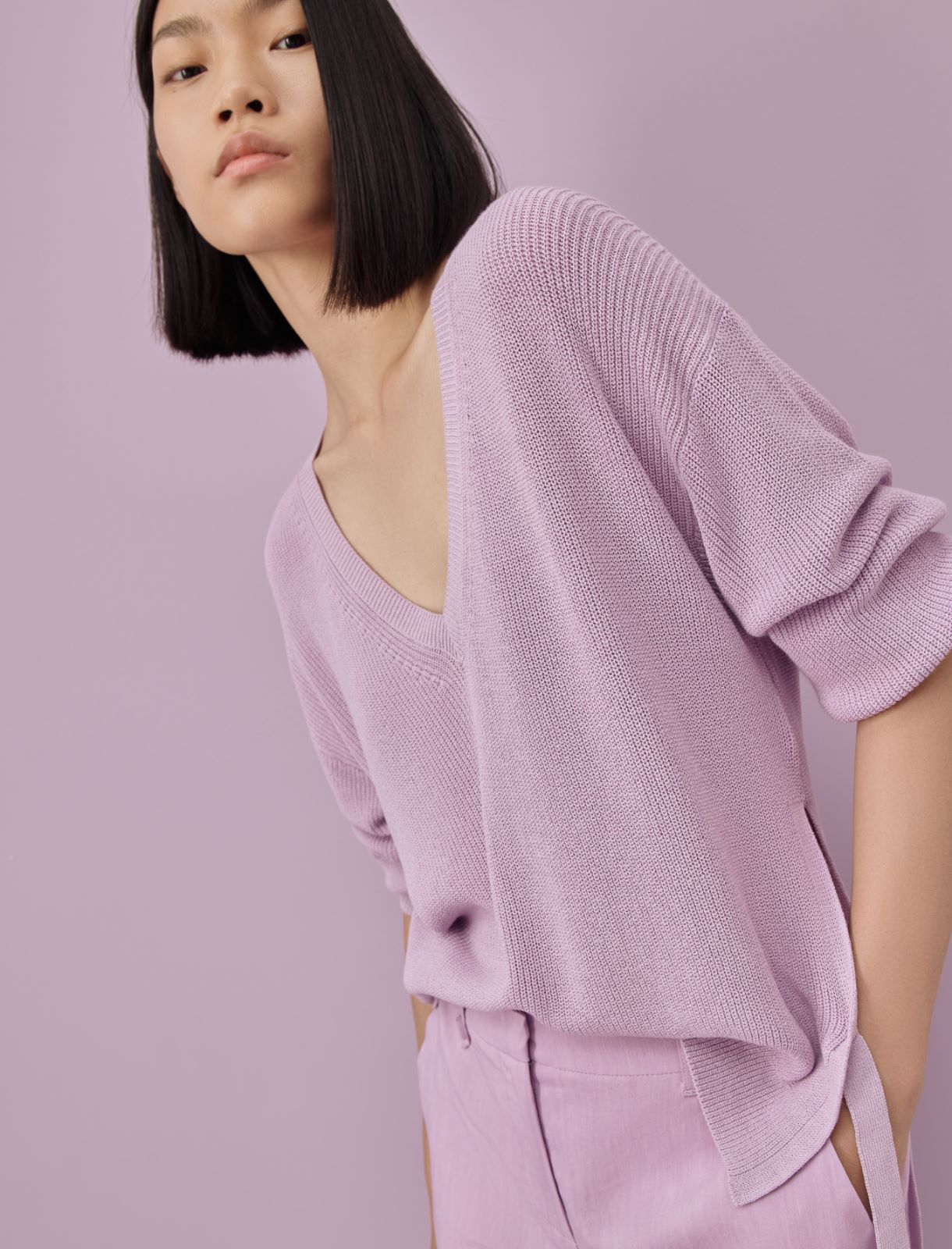 Boxy sweater - Lilac - Marella - 3