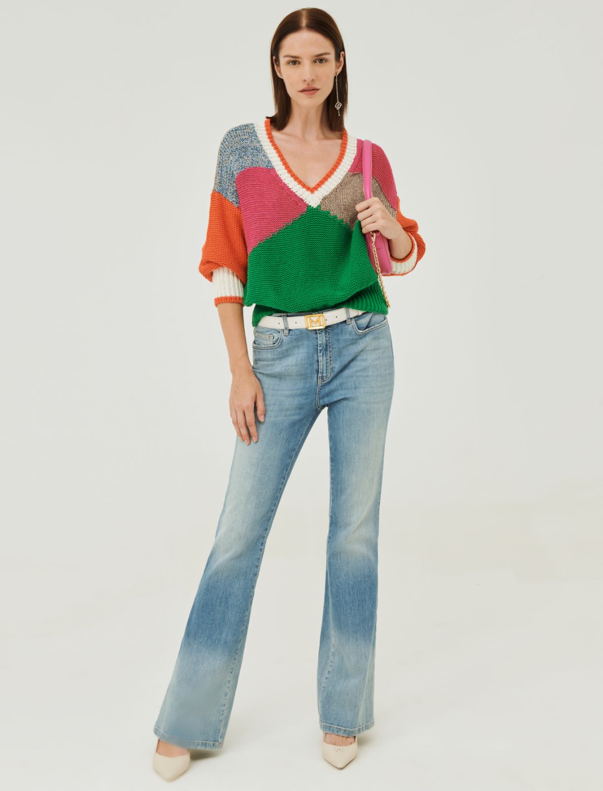 Inlay sweater - Green - Marina Rinaldi