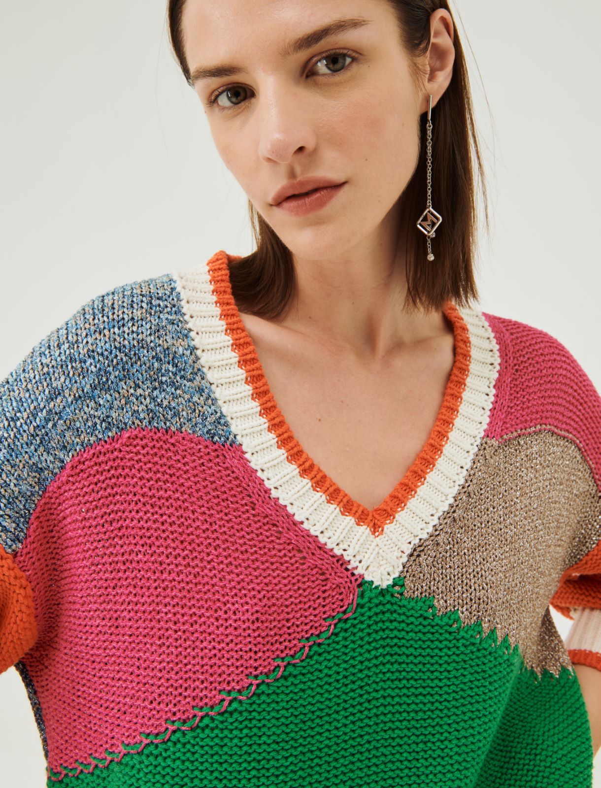 Inlay sweater - Green - Marina Rinaldi - 4