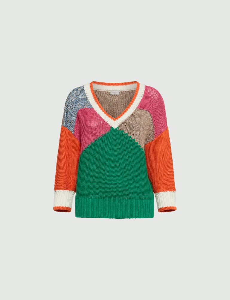 Inlay sweater - Green - Marella - 2