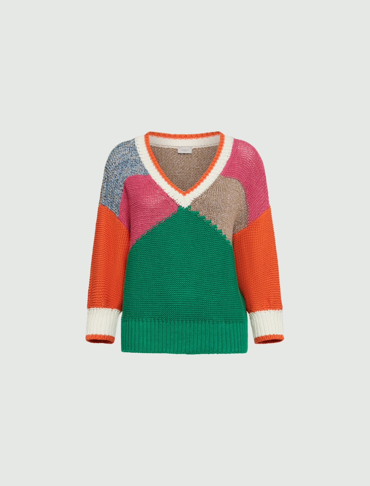 Inlay sweater - Green - Marina Rinaldi - 5