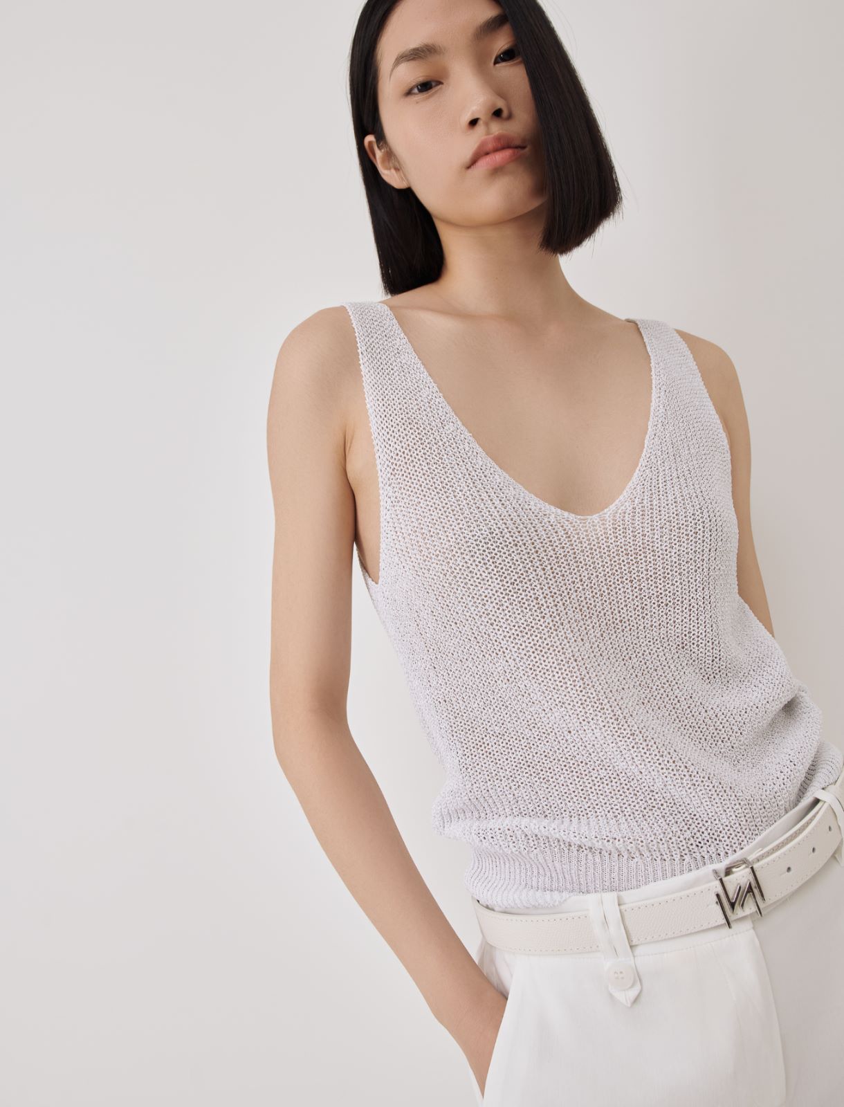 Knit top - White - Marina Rinaldi - 3