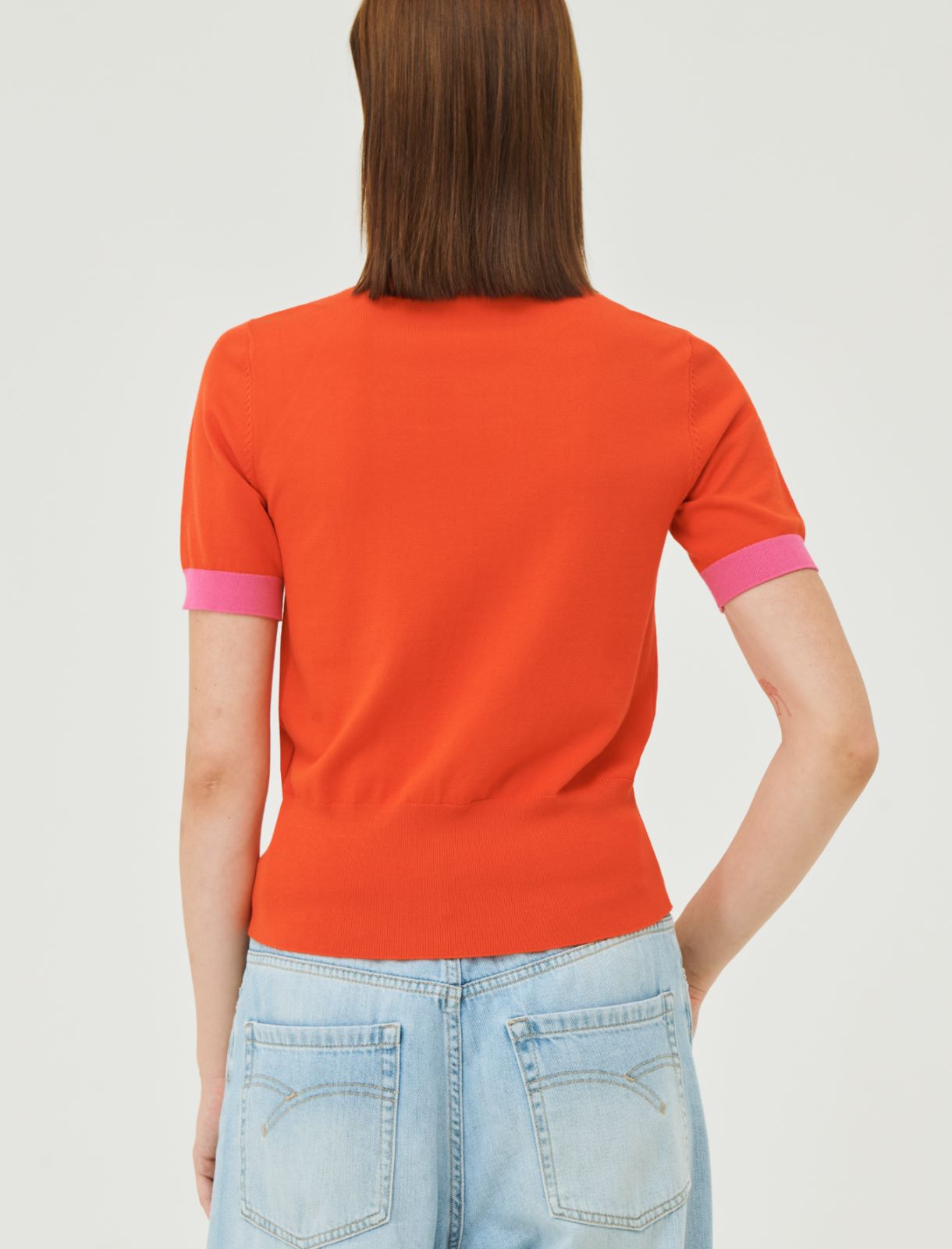 Short-sleeved sweater - Orange - Marella - 2