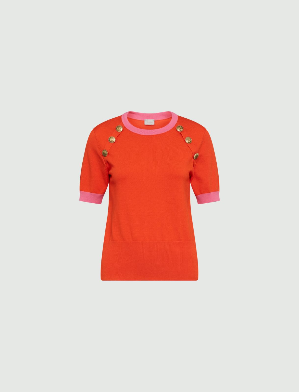 Short-sleeved sweater - Orange - Marella - 5