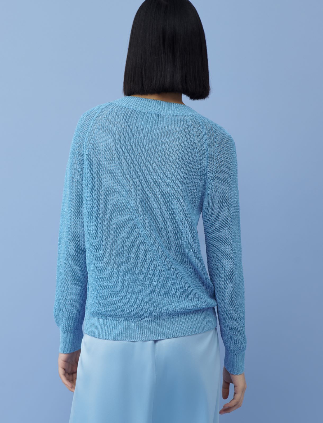 V-neck sweater - Light blue - Marina Rinaldi - 2
