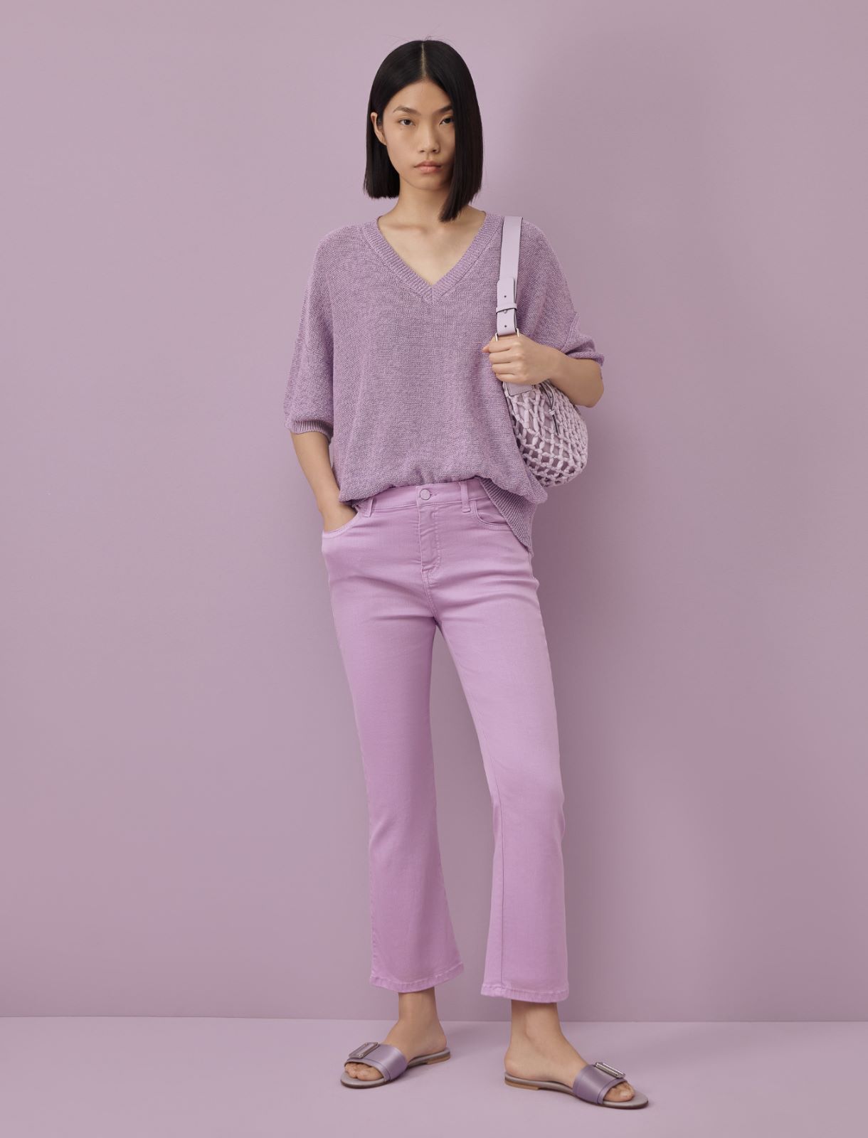 Oversized sweater - Lilac - Marina Rinaldi
