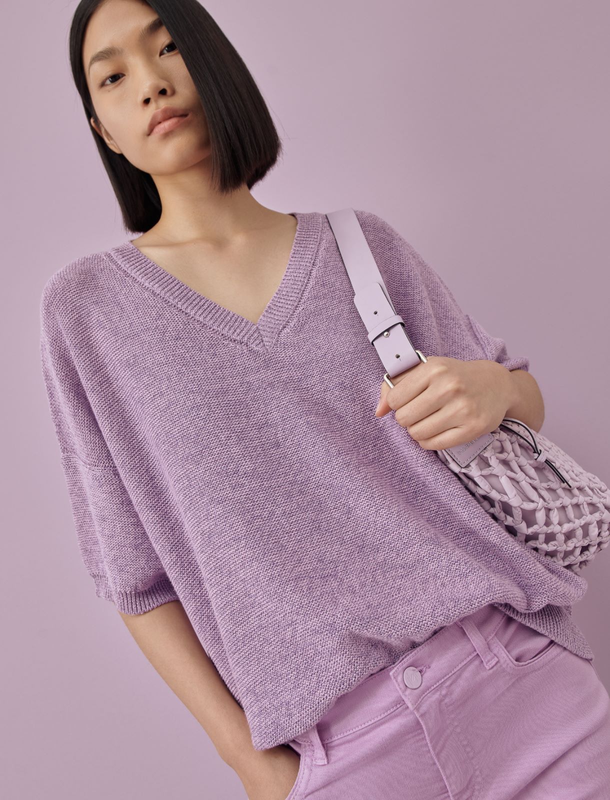 Oversized sweater - Lilac - Marella - 3