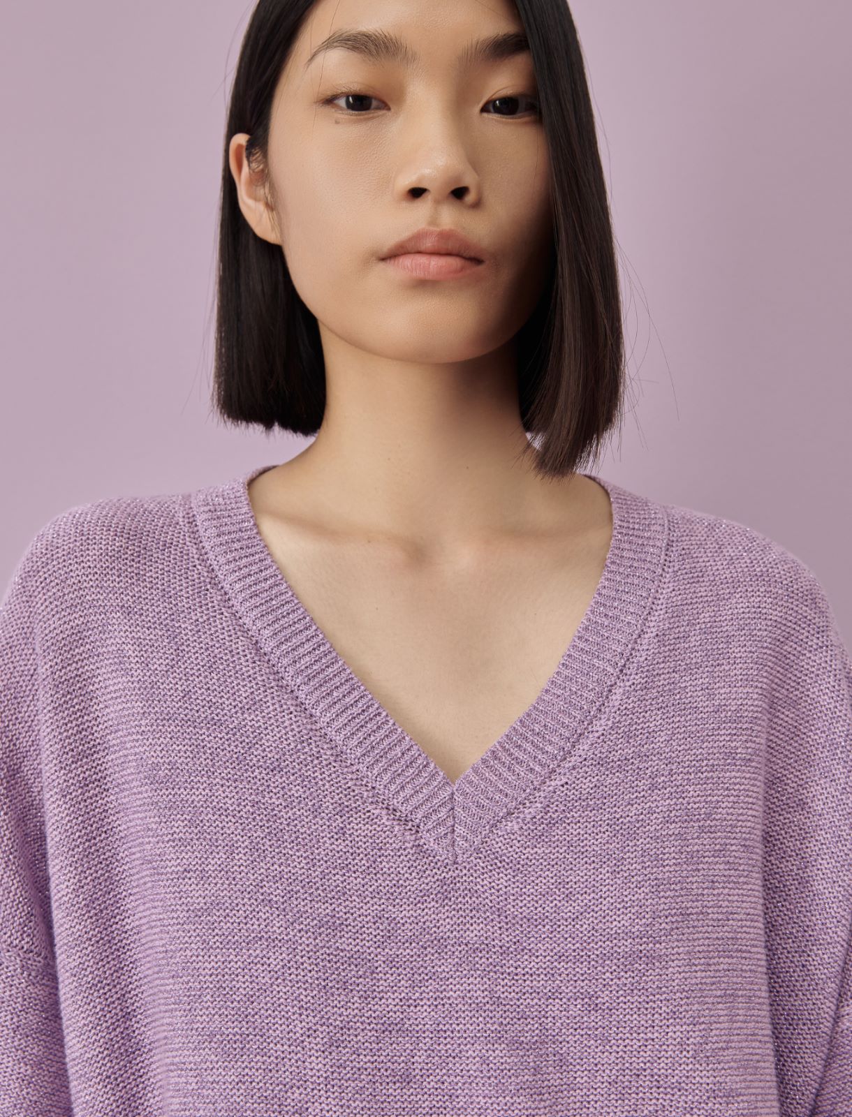 Oversized sweater - Lilac - Marina Rinaldi - 4
