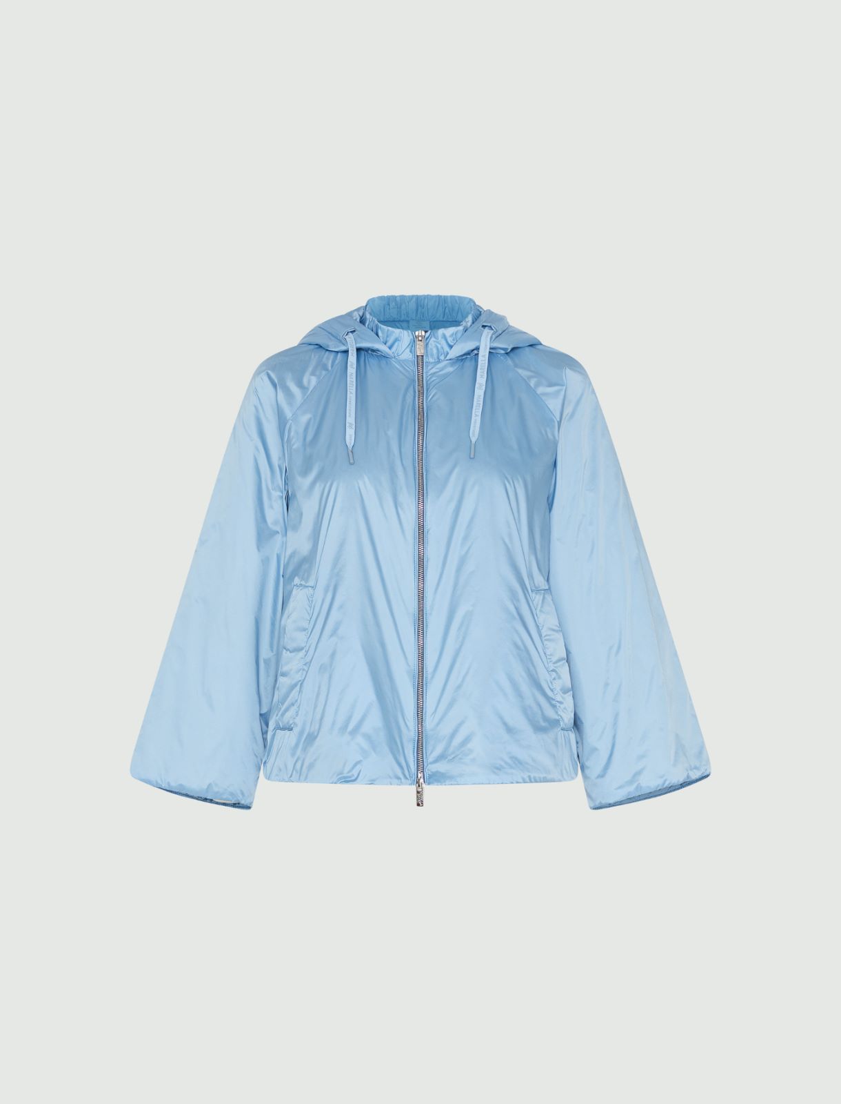 Hooded down jacket - Light blue - Marella - 5