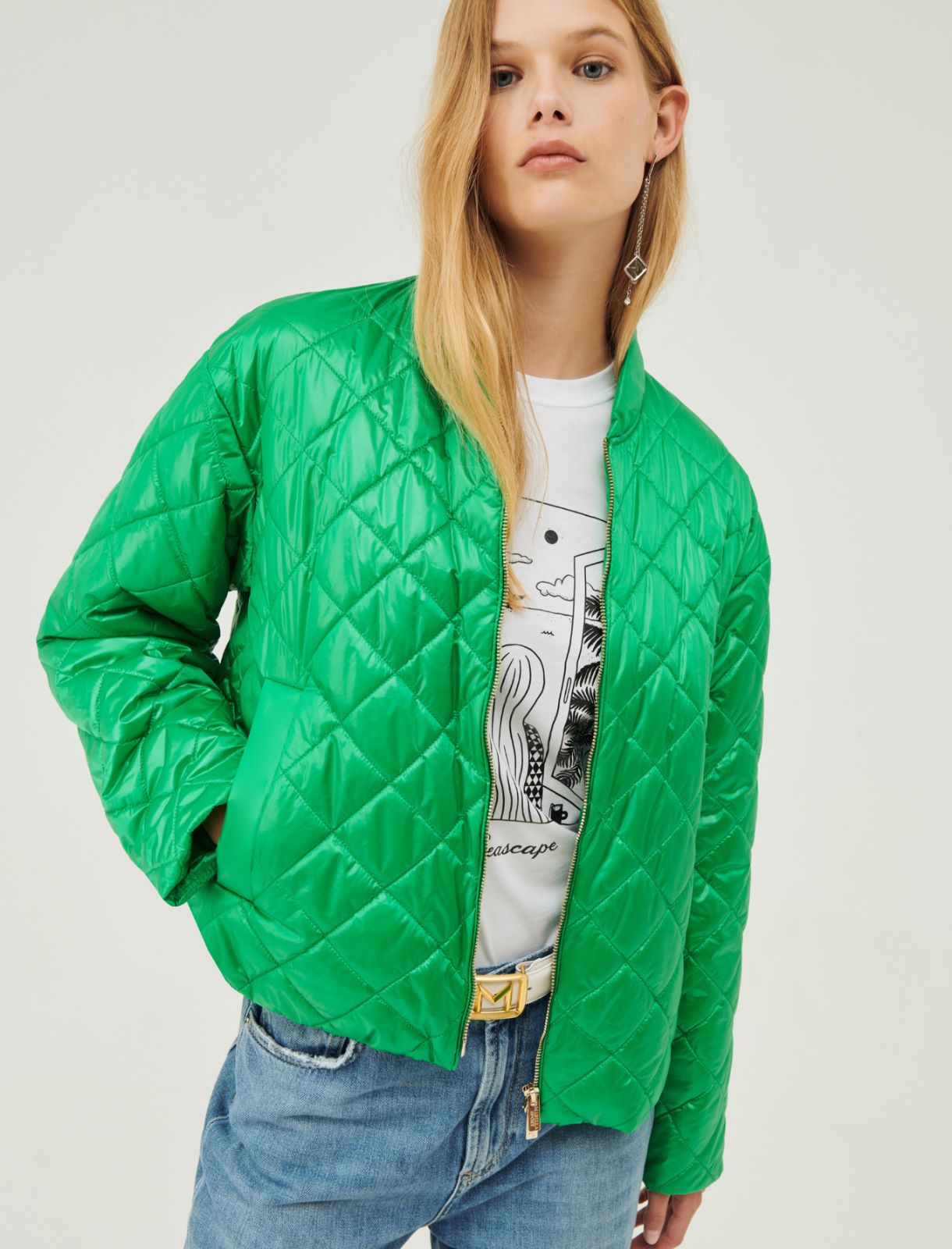 Quilted jacket - Green - Marella - 3