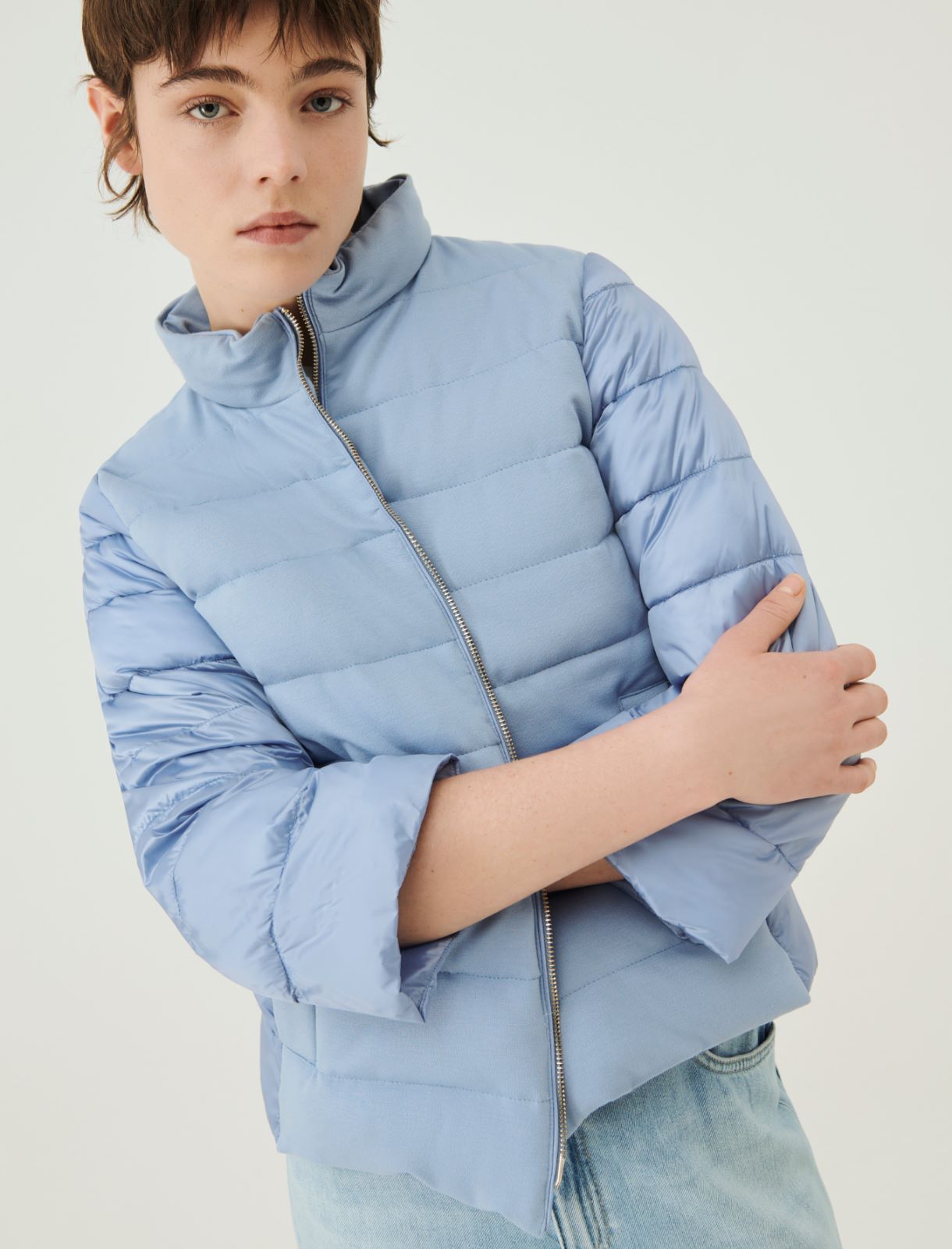 Short down jacket - Light blue - Marina Rinaldi - 3