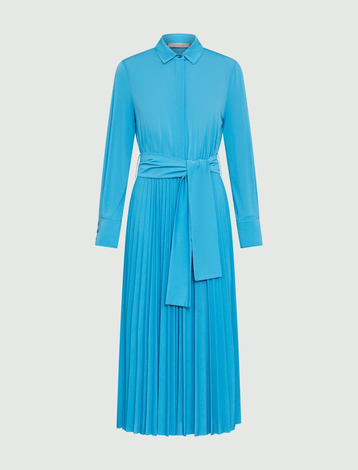 Pleated dress - Turquoise - Marina Rinaldi - 5