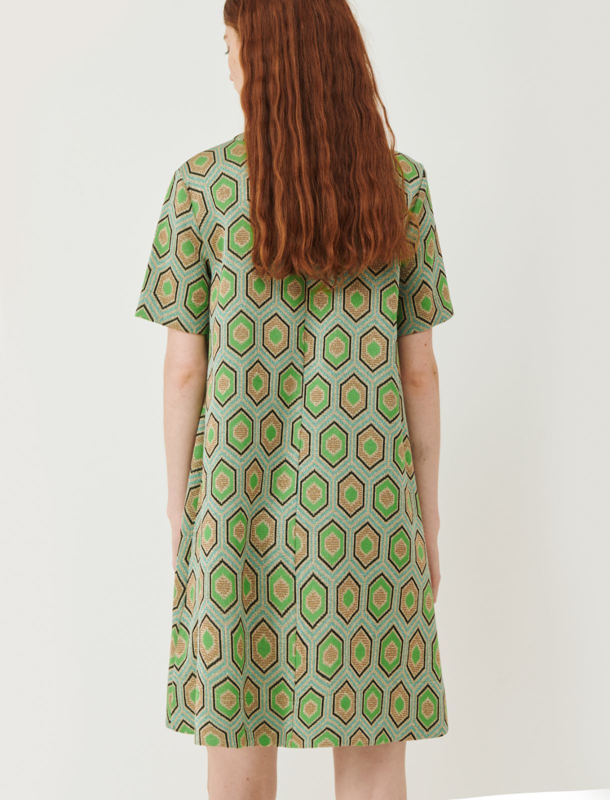 Rozkloszowana sukienka - Zielony - Marella - 2