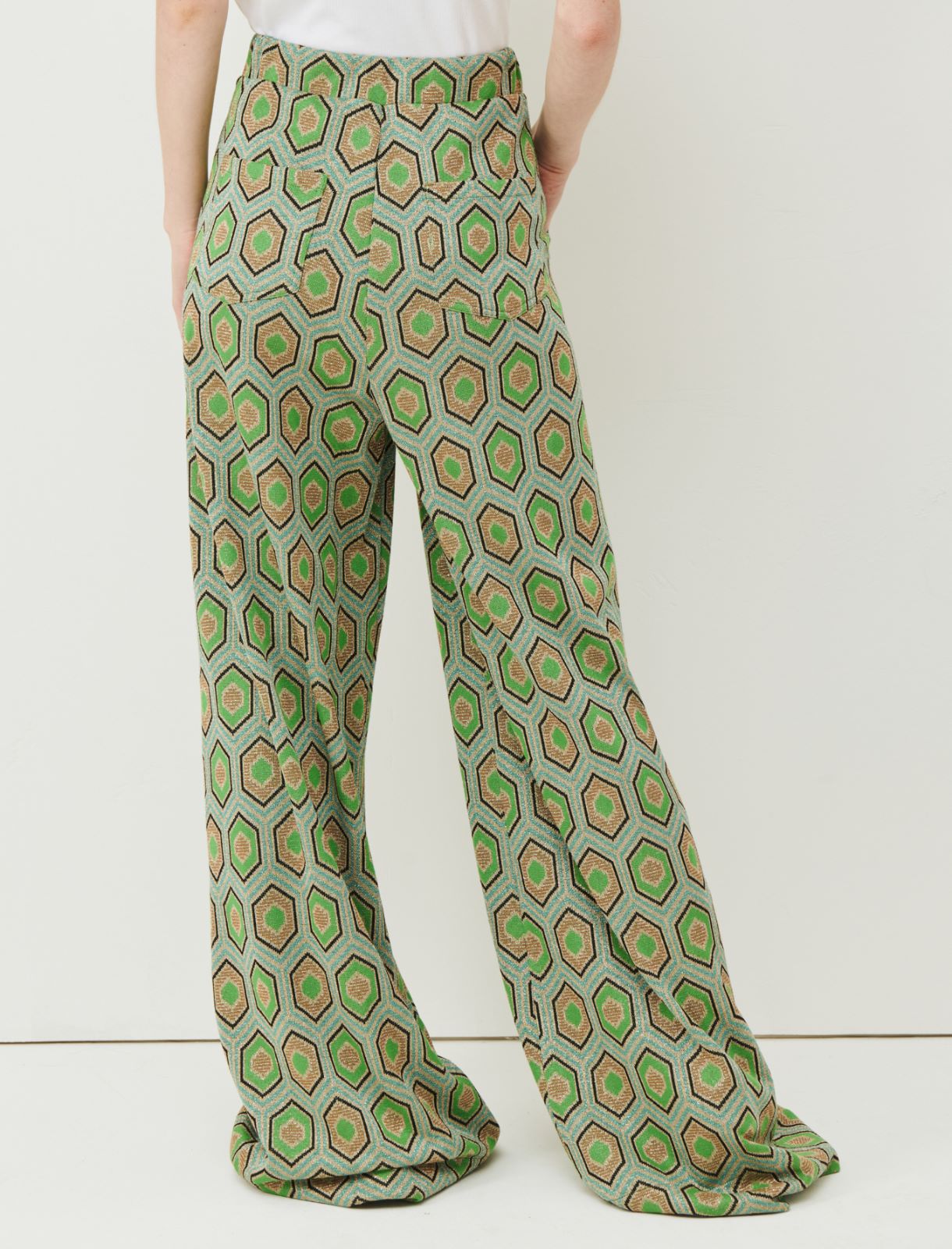Jacquard trousers  - Green - Marina Rinaldi - 2