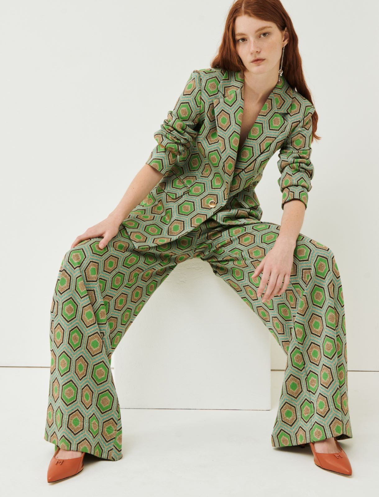 Jacquard trousers  - Green - Marina Rinaldi - 3