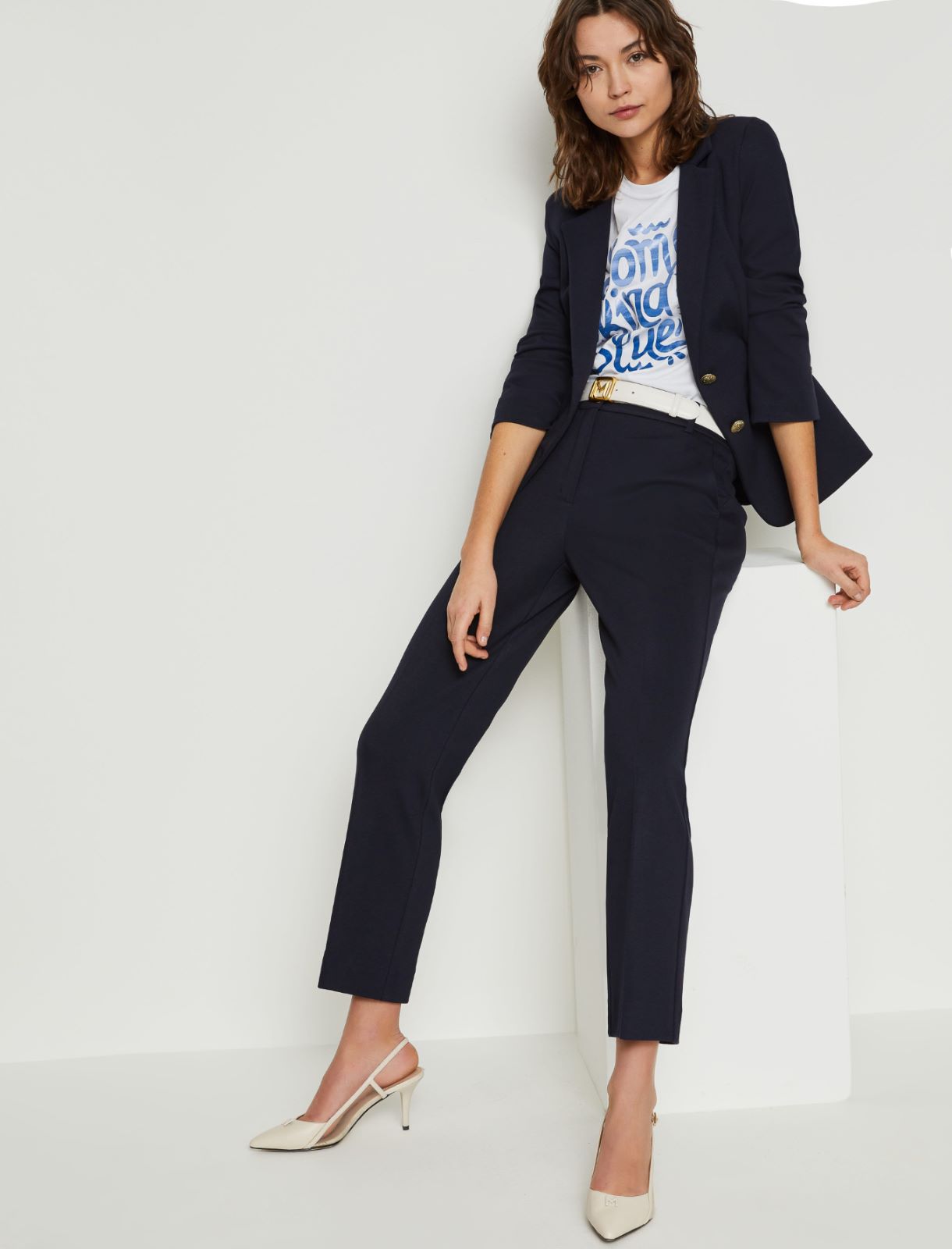 Jersey trousers - Navy - Marella - 3