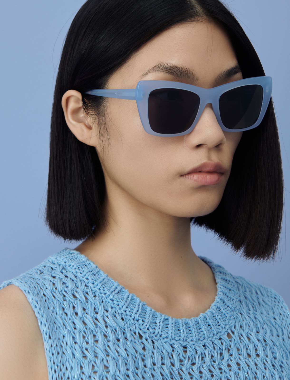 Cat-eye sunglasses - Light blue - Marella - 4